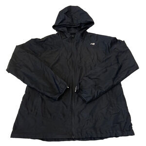 New Balance Women's Windbreaker Jacket Medium Black Hooded Full Zip